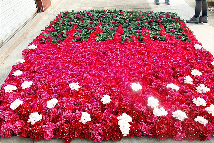 SPR Wedding Decoration Customized Artificial Rose Gradient Ombre Flower Wall Wedding Backdrop Decoration Arrangement for Stage