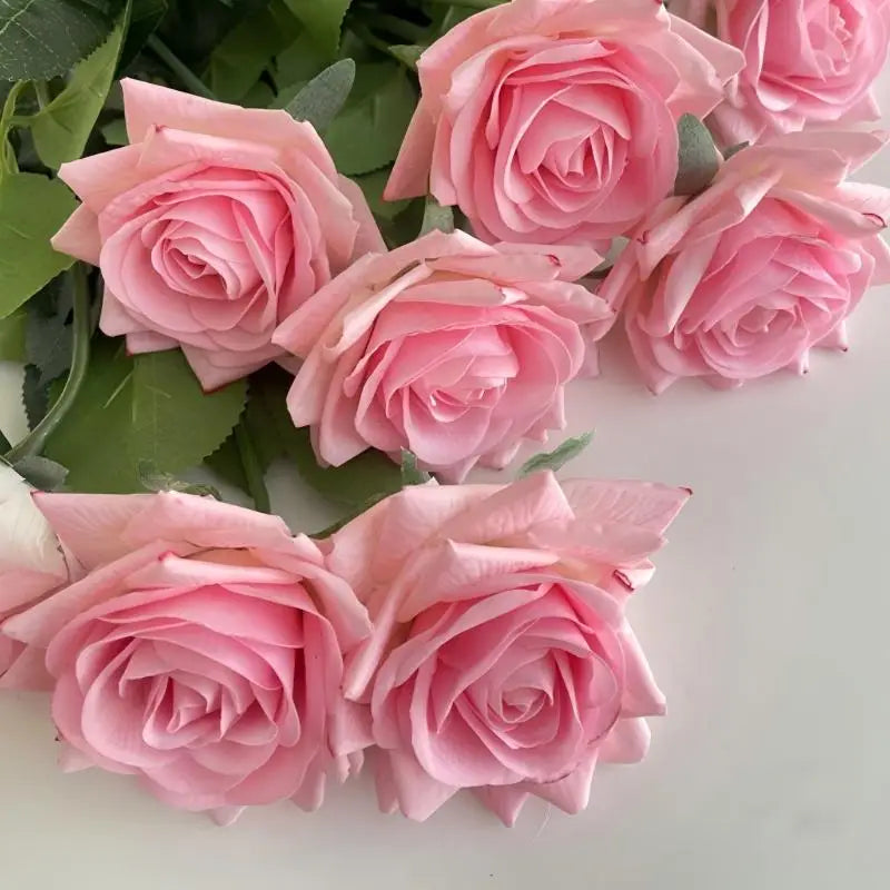 High Quality Real Touch Single Rose Realistic Artificial Moisturizing Rose Flowers for Table