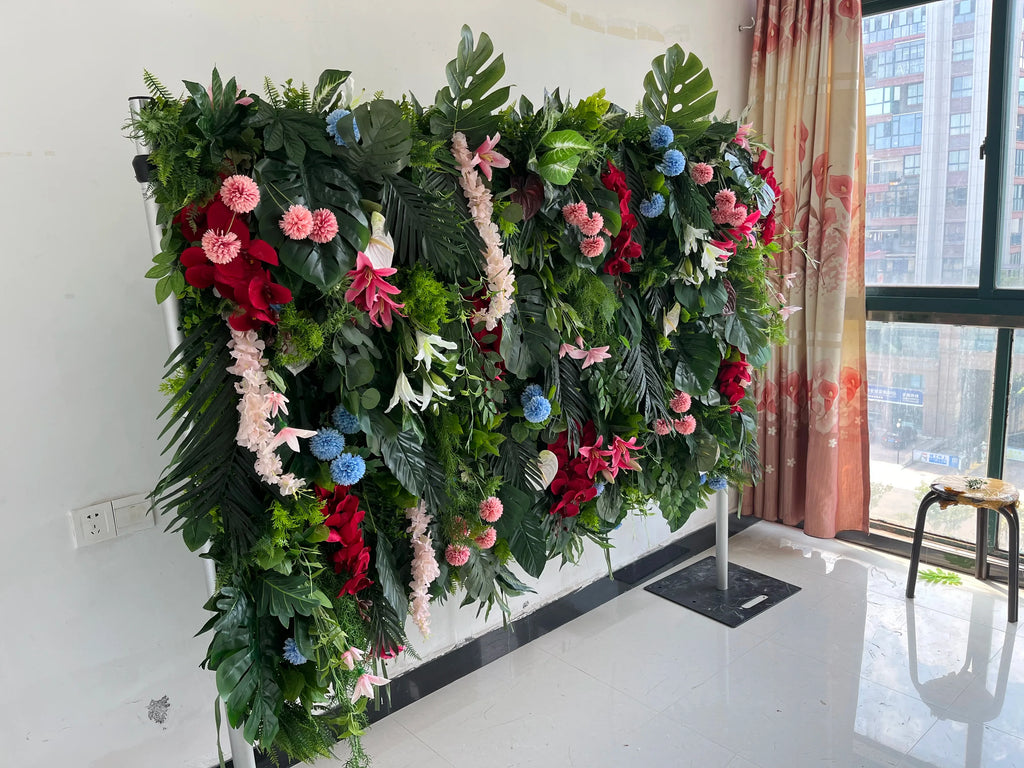 SPR Bridal Bouquet  Design Flower Green Plant Wall Backdrop Wedding Wholesale Artificial Flower Mat for Customized Flower Wall
