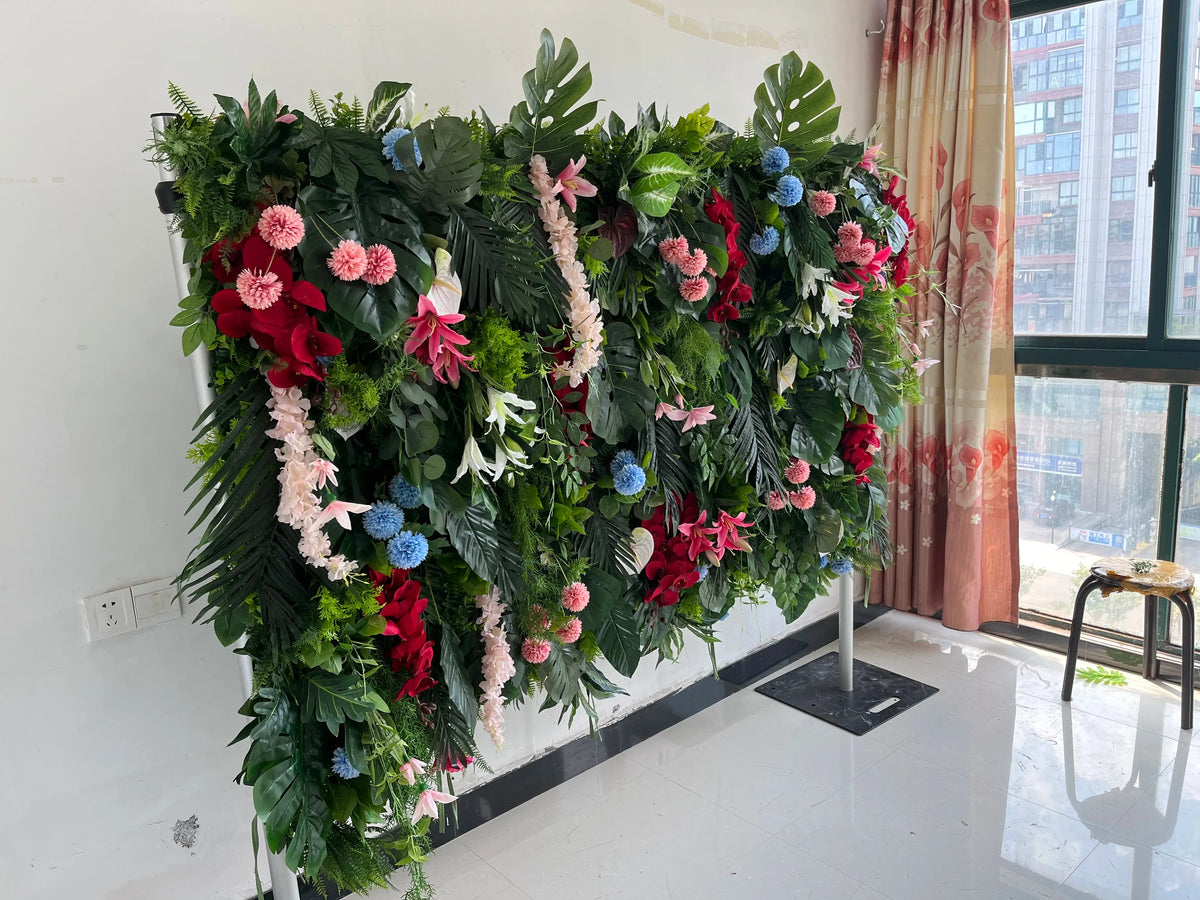 SPR Bridal Bouquet  Design Flower Green Plant Wall Backdrop Wedding Wholesale Artificial Flower Mat for Customized Flower Wall