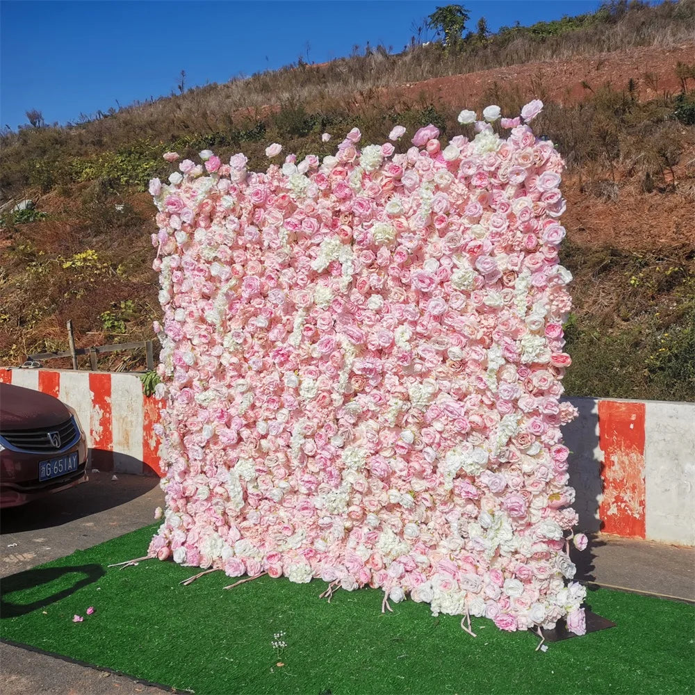 SPR Bridesmaids Bouquet Customized 5D Effects Flower Wall Mats Artificial Florals Wall Rose Panel for Yoga Shop Decoration