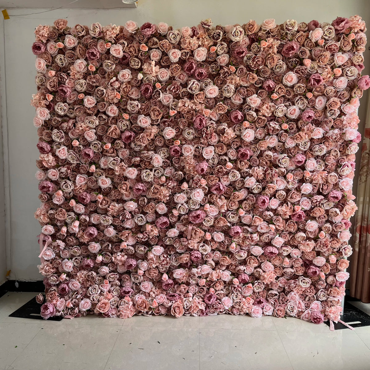 SPR Hot Sale Roll up Silk Flower Wall Wedding Decor Backdrop Customized Color & Size Panels Artificial Flower Wall Decoration