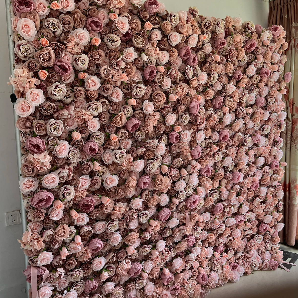 SPR Hot Sale Roll up Silk Flower Wall Wedding Decor Backdrop Customized Color & Size Panels Artificial Flower Wall Decoration