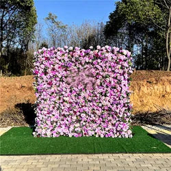 SPR Artificial Silk Rose 5D Flower Wall Decor Handmade Modern Style for Party Centerpiece Background - 1*1M(3.28*3.28ft) / Blue