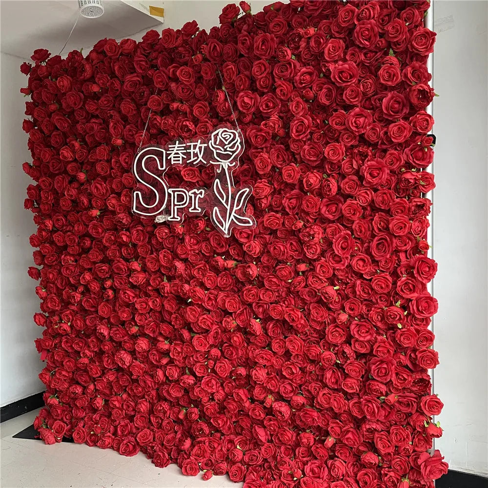 SPR Bridal Bouquet Wedding Decoration Indoor Decorative Silk Roses Flowers Artificial Backdrop Flower Floral Wall Panel Roll