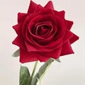 High Quality Real Touch Single Rose Realistic Artificial Moisturizing Rose Flowers for Table - 44cm(17.32in) / 01-Red