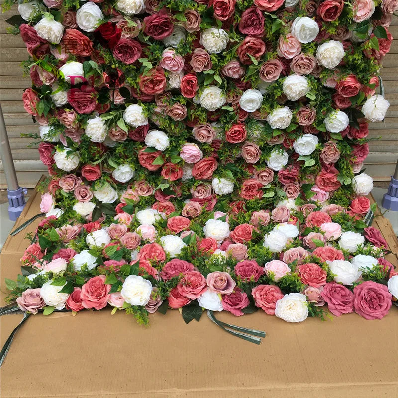 SPR Customized size Wedding Silk Rose Artificial Flower Invitations Backdrop Flower Walls Wedding Artificial Flower for Home