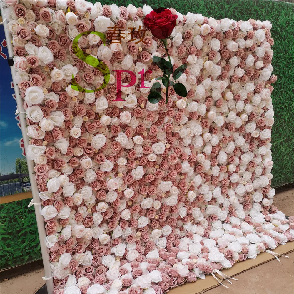 SPR Hot Selling Artificial Decorative Flower Wall Panel for Wedding Party Birthday Decor Backdrop Wall
