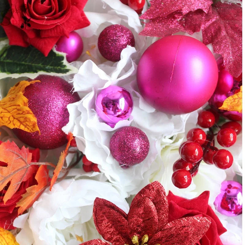 SPR Modern Christmas Flower Wall Backdrop with Silk Cloth Artificial Flowers for Party Home Event Decorations