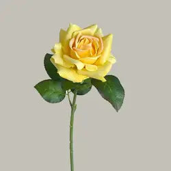 Hot Sale Real Touch Artificial Single Rose Colorful Rose Stem Halloween Valentine's Day Factory Wholesale Roses - Total Length 42CM / 04-Yellow