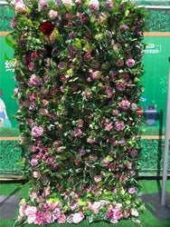 SPR Top Selling Roll up Cloth Back Mix White and Ivory Silk Flower Wall for Wedding Backdrop Decoration - SPR-FW21531-2