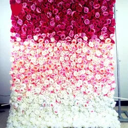 SPR Wedding Rose 3D Flower Wall  Backdrop Ombre Flower Wall Panels for Wedding Event or Baby Showing - Ivory / SPR-20190416-1a