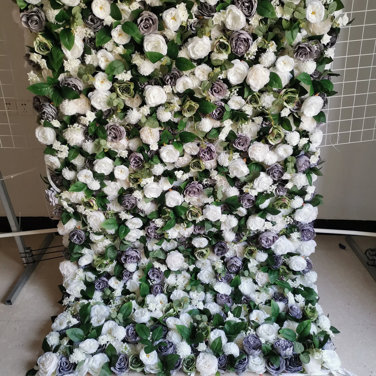 SPR Customized Size & Color Wedding Party Backdrop Decoration Baby Foliage Gray Green Wall Silk Flowers Artificial Rose