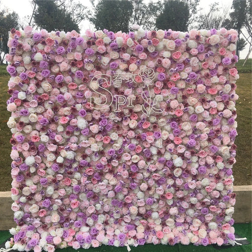 SPR Bridal Bouquet Flores Artificiais Restaurant and Wedding Ceremony Events Fabric Artificial Red Rose Decorative 3d Wall Panel