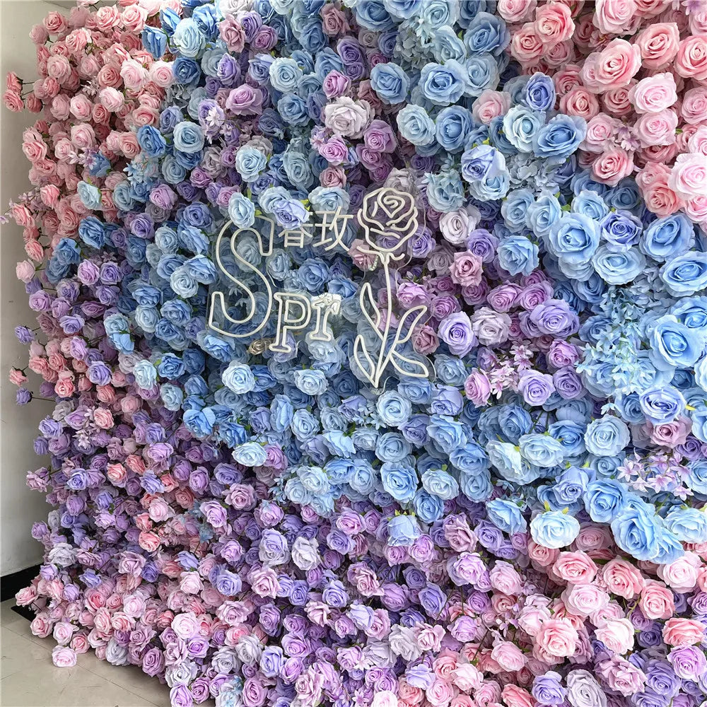 SPR Bridal Bouquet Silk Rose Panel Artificial Decoration Flower Wall for Wedding Party Baby Shower Backdrop Hair Salon Wall