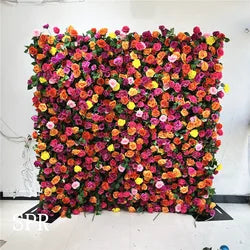 SPR Bridesmaids Bouquet High Quality Birthday Party Valentine's Day Artificial Flower Wall Silk Rose Panels for Wedding Backdrop - 1foot*1foot / SPR-FW231215-5