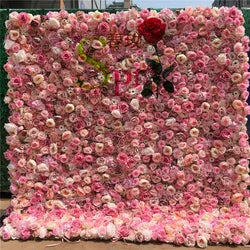 SPR Custom 3D Flowerwall Wedding Artificial Silk Rose Flower Wall Panel Backdrop Artificial Flowers Decorative Flowers for Party - 50*50cm(19.69*19.69in) / SPR-FW2141-13