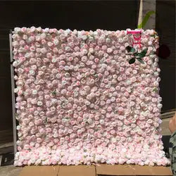SPR ROLL Handmade Lightweight Fabric Back Style Customizable Size Color Artificial Rose Flower Wall Wedding Birthday Party - 1*1M(3.28*3.28ft) / SPR-FW2141-10
