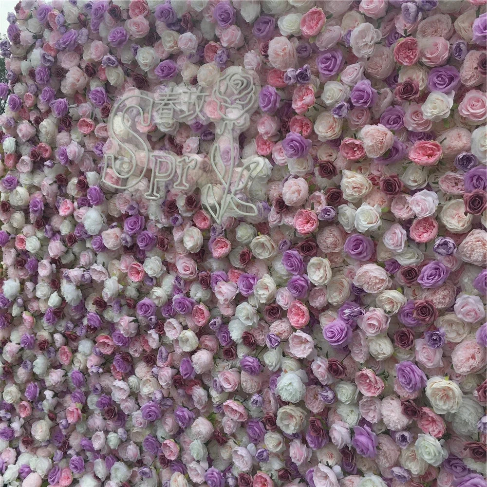 SPR Bridal Bouquet Flores Artificiais Restaurant and Wedding Ceremony Events Fabric Artificial Red Rose Decorative 3d Wall Panel