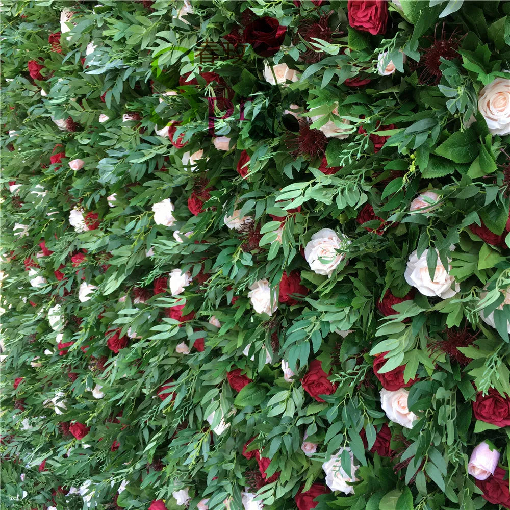 SPR Rolled Flower Wall Silk Flower Cloth Silk Structure Material Wedding Stage Backdrop Artificial Flowers Wall for Salon Wall
