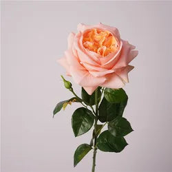 High Quality Real Touch Roses Long Stem Red Ivory Rose Real Touch Faux Flowers for Wedding Home Decorations - Total Length 69CM / 08-Orange-Yellow