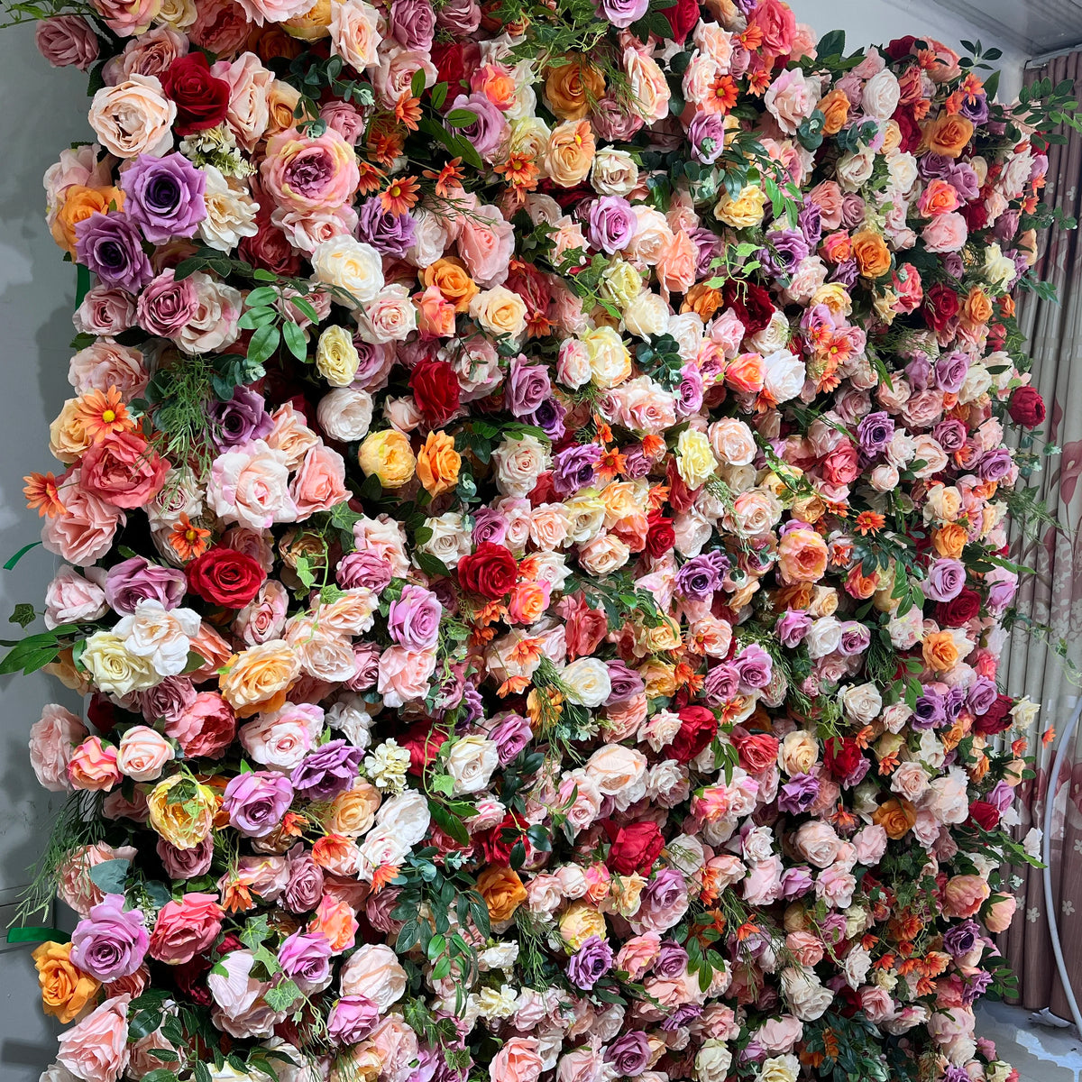 SPR High Quality MIX Color Artificial Flower Wall Silk Rose Wall Panels for Wedding Decoration Backdrop