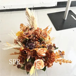 SPR Bridesmaids Bouquet High Quality Birthday Party Valentine's Day Artificial Flower Wall Silk Rose Panels for Wedding Backdrop - 1foot*1foot / SPR-FW24114-6C