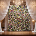 SPR Realistic Handmade Roll up Bridal Bouquet Artificial Flower Wall Backdrop with Cloth Base White and Pink Wedding Decoration