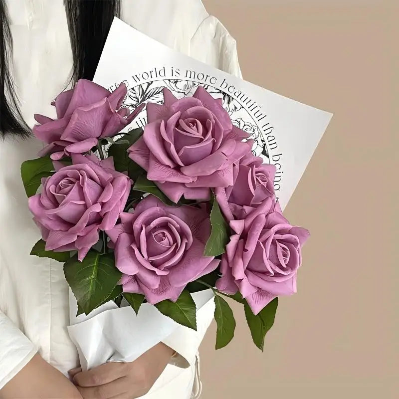 Hot Sale Real Touch Artificial Single Rose Colorful Rose Stem Halloween Valentine's Day Factory Wholesale Roses