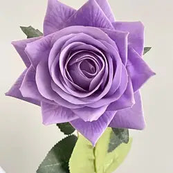 High Quality Real Touch Single Rose Realistic Artificial Moisturizing Rose Flowers for Table - 44cm(17.32in) / 07-Purple