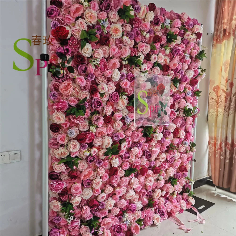 SPR Wedding Decoration Backdrop Silk  pink Rose Home Decor Blush Artificial Flower Wall