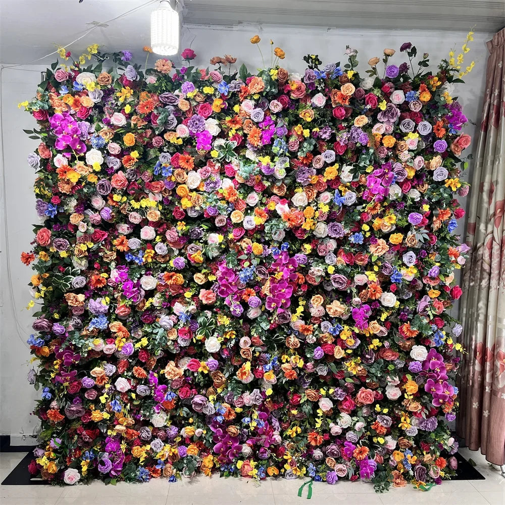 SPR Big Panel Stage Decoration Flowerwall Events Silk cloth Rose Hydrangea Peony Flower Wall Wedding Back Drop