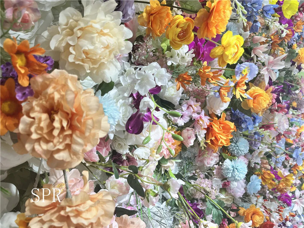 SPR Rolled Flower Wall Silk Flower Cloth Silk Structure Material Wedding Stage Backdrop Artificial Flowers for Salon Wall Decor