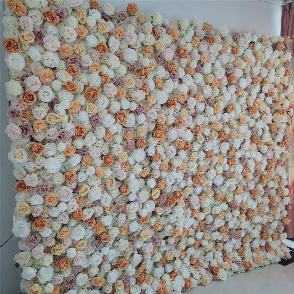 SPR Bridal Bouquet Wholesale Custom White Pink Wedding Supplies Decoration Rose Backdrop Silk Artificial Decorative Flower Wall