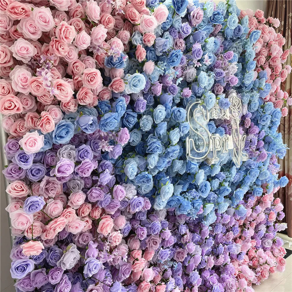 SPR Bridal Bouquet Silk Rose Panel Artificial Decoration Flower Wall for Wedding Party Baby Shower Backdrop Hair Salon Wall