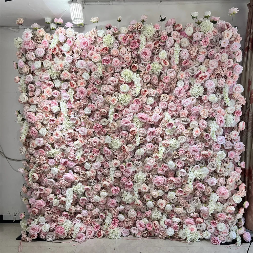 SPR Bridesmaids Bouquet Silk Rose Flower Panel Stage Backdrop Artificial Wedding Flower Wall for Decoration