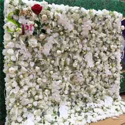 SPR ROLL Handmade Lightweight Fabric Back Style Customizable Size Color Artificial Rose Flower Wall Wedding Birthday Party - 1*1M(3.28*3.28ft) / SPR-FW2141-7