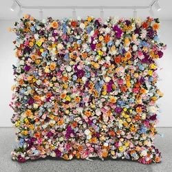 SPR New Decorative Roll up Centerpiece Flower Wall Backdrop Big Giant Artificial Silk Fabric Flower Wall for Wedding Party - SPR-FW231026-6