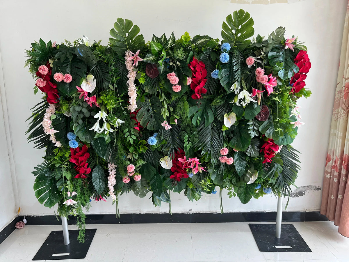 SPR Bridal Bouquet  Design Flower Green Plant Wall Backdrop Wedding Wholesale Artificial Flower Mat for Customized Flower Wall