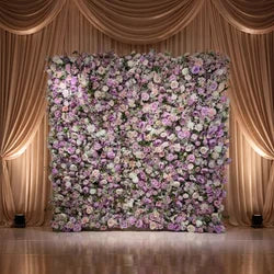 SPR Customized Handmade European High Quality Wedding Christmas Floral Roll Ombre Artificial Silk Flower Wall Rose Backdrop - SPR-FW231122-11