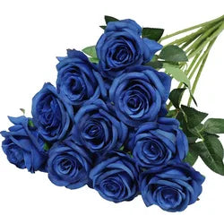 Wholesale Red Artificial Silk Roses Bouquet Long Stems Bridal Floral for Wedding Mother's Day Home Table Centerpiece Decor - 50CM(19.69in) / Dark Gray