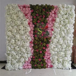 SPR Flores Artificiais Restaurant and Wedding Ceremony Events Fabric Artificial Red Rose Decorative 3d Wall Panel - 1*1m(3.28*3.28ft) / SPR-FW211031-1