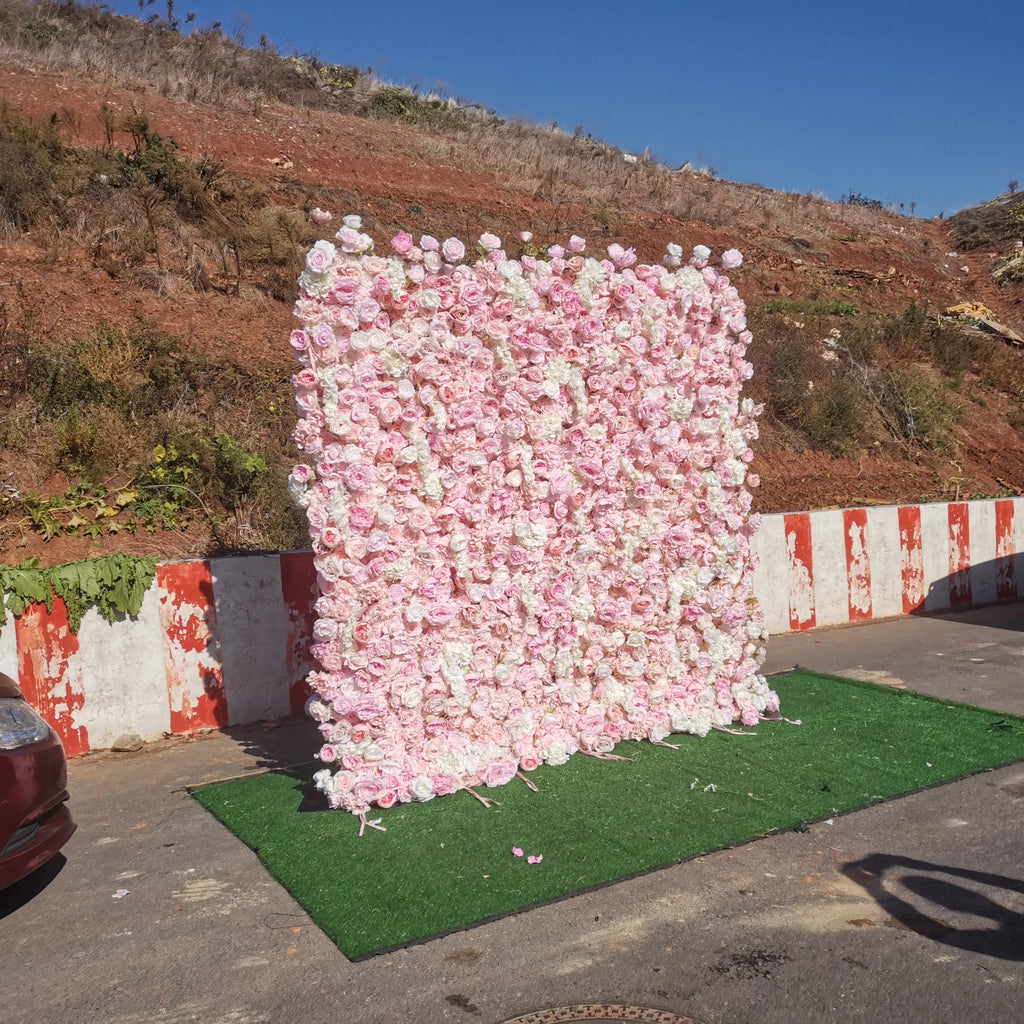 SPR Bridesmaids Bouquet Customized 5D Effects Flower Wall Mats Artificial Florals Wall Rose Panel for Yoga Shop Decoration