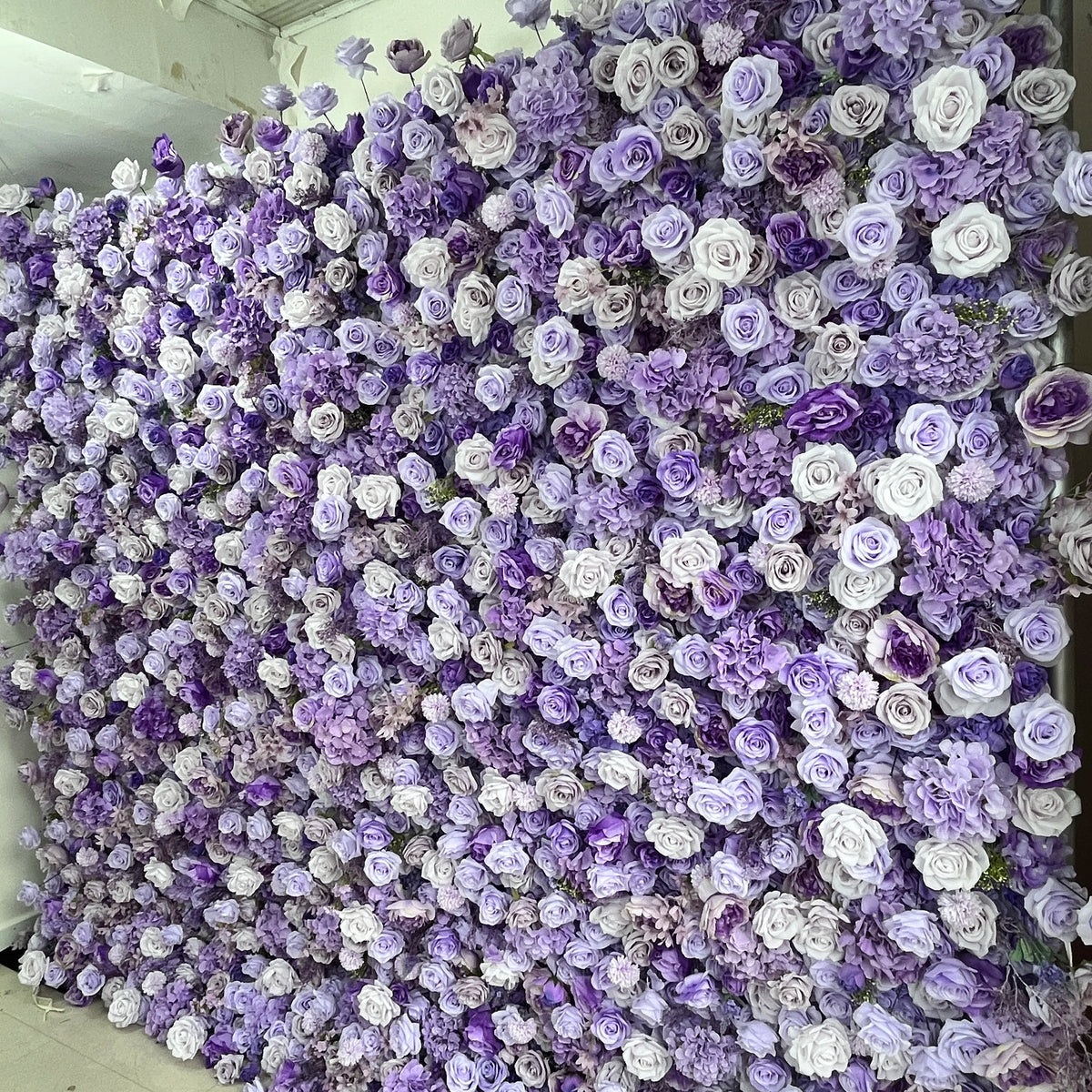 SPR Handmade Realistic Silk Blue-Violet Artificial Flower Wall Backdrop for Wedding Valentine's Day and Back to School