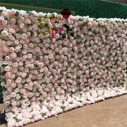 SPR Custom 3D Flowerwall Wedding Artificial Silk Rose Flower Wall Panel Backdrop Artificial Flowers Decorative Flowers for Party - 50*50cm(19.69*19.69in) / SPR-FW2141-12