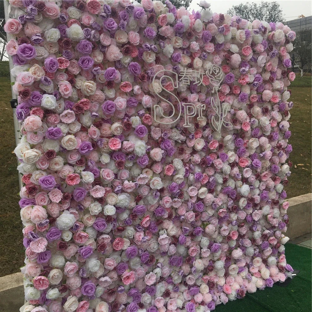SPR Bridal Bouquet Flores Artificiais Restaurant and Wedding Ceremony Events Fabric Artificial Red Rose Decorative 3d Wall Panel