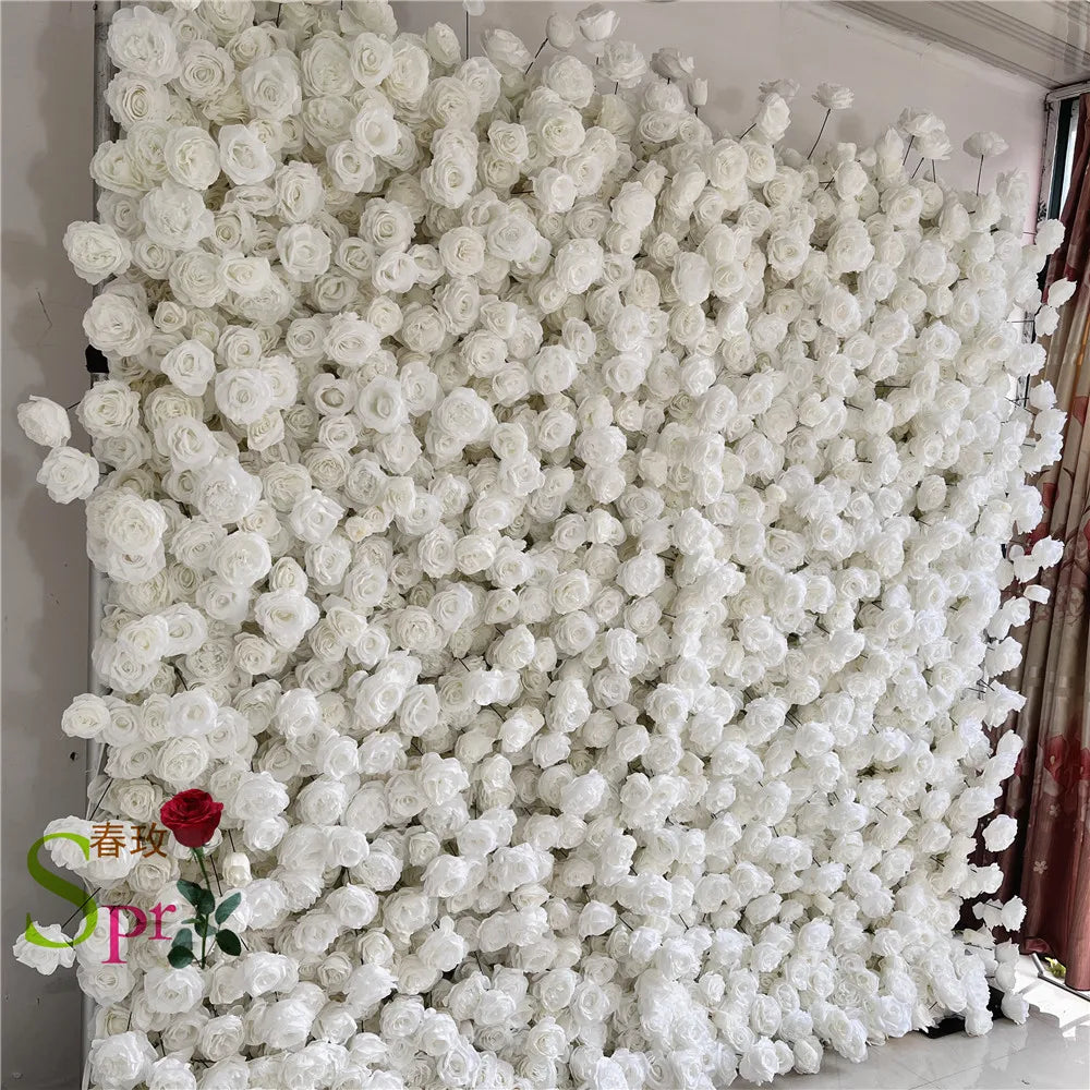 SPR Wedding 7 D Wedding Flower Wall Artificial Silk Rose Flower Wall Backdrop Decorative Artificial Flower Wall