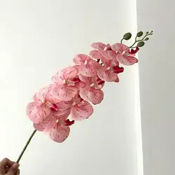 High Quality Real Touch 9 Head Artificial Phalaenopsis Flowers Big Blooms Orchid Flowers Leaves Stem Plants for Home Wedding - Height 98CM / 08-Spotted Pink