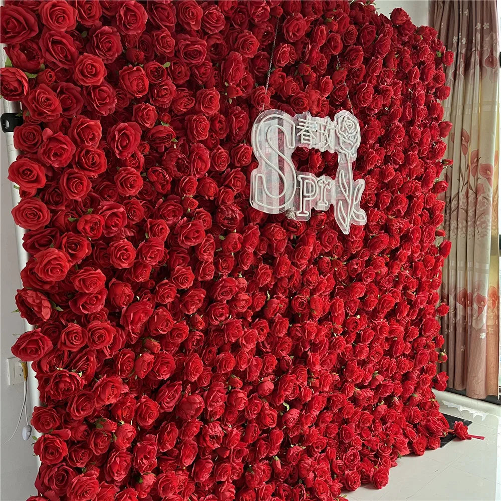 SPR Bridal Bouquet Wedding Decoration Indoor Decorative Silk Roses Flowers Artificial Backdrop Flower Floral Wall Panel Roll
