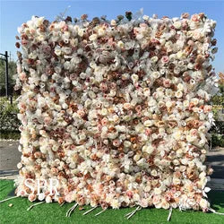SPR Bridesmaids Bouquet Top Selling Roll up Cloth Black Silk Flower Wall for Wedding Party Birthday Baby shower Decoration Wall - 1*1M(3.28*3.28ft) / SPR-FW231109-7